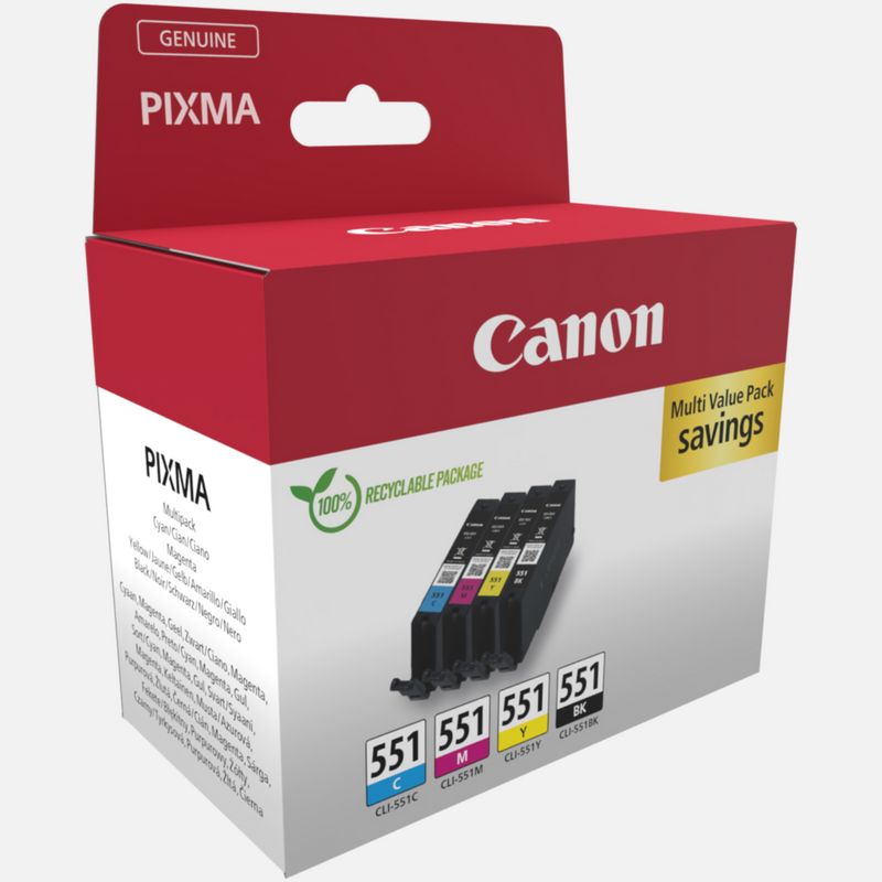 Canon CLI-551 BK/C/M/Y Ink Cartridge Multipack — Canon UK Store